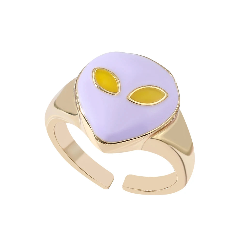 Bague Tête d'Alien Violet