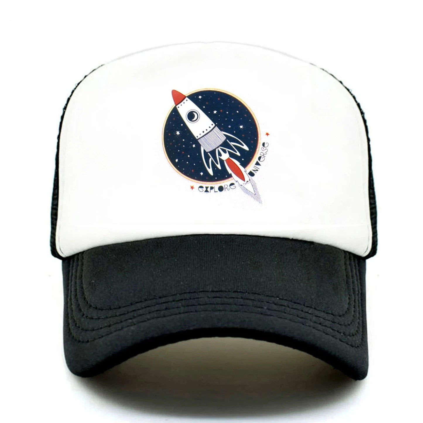 Casquette Fusée dans l'Espace Noir