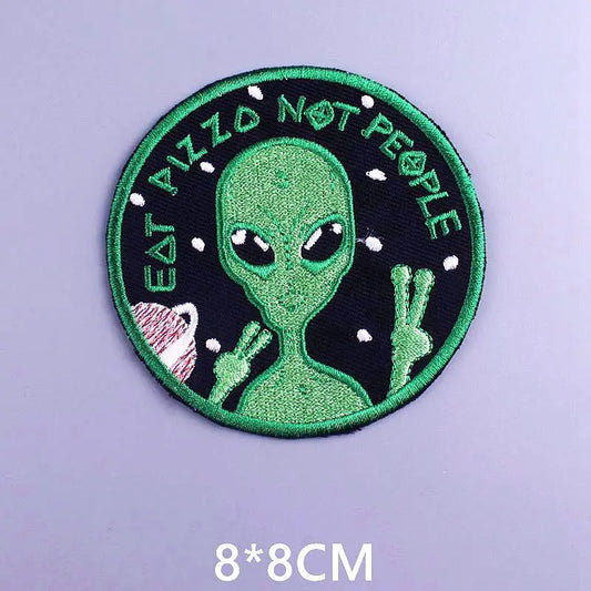 Ecusson Alien - Eat Pizza Not People