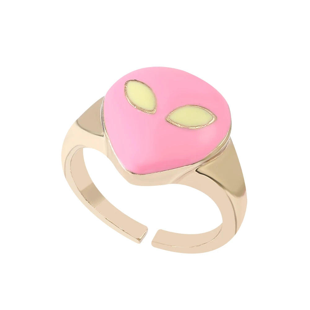 Bague Tête d'Alien Rose