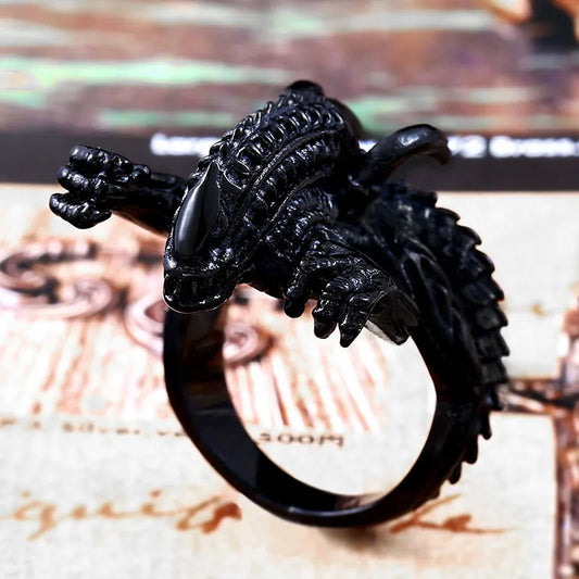 Bague Alien Predator Noir (Acier)