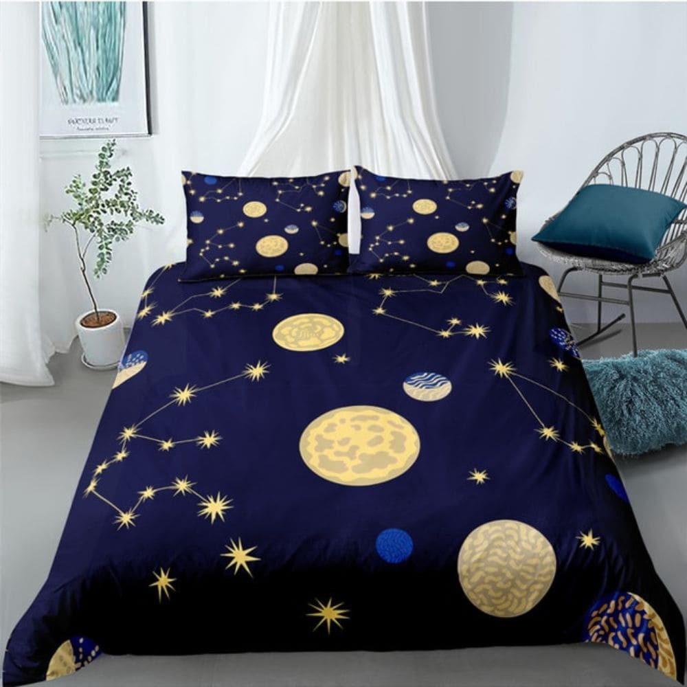 Housse de couette avec motifs de Lunes et de constellations