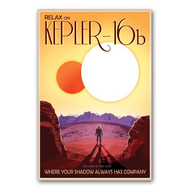 Poster Vintage Planète Kepler-16b 42x60cm