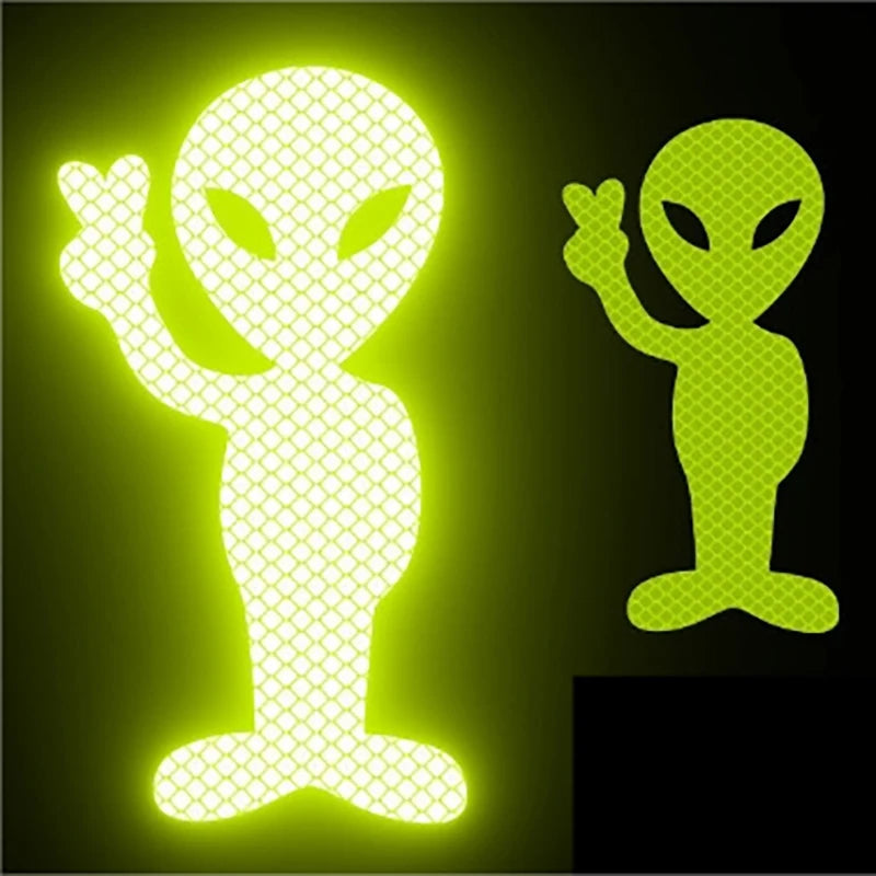 Sticker Alien Réfléchissant Jaune