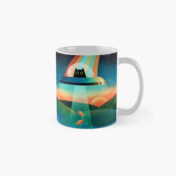 Mug OVNI Chat en Soucoupe Volante