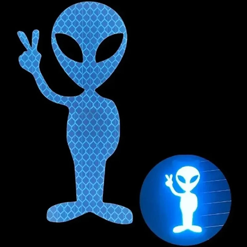 Sticker Alien Réfléchissant Bleu