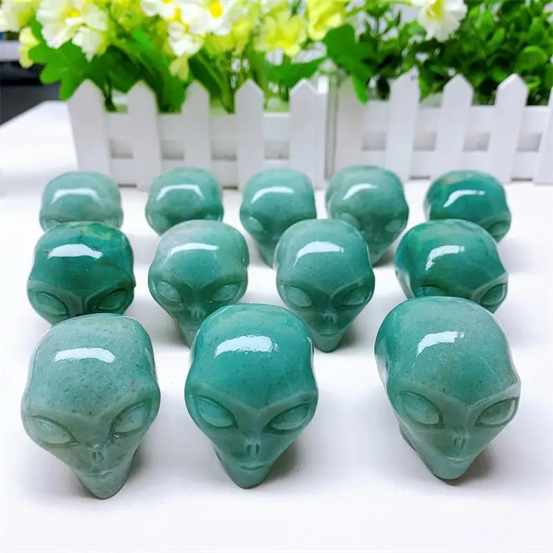 Crâne Alien - Aventurine Verte - Quartz