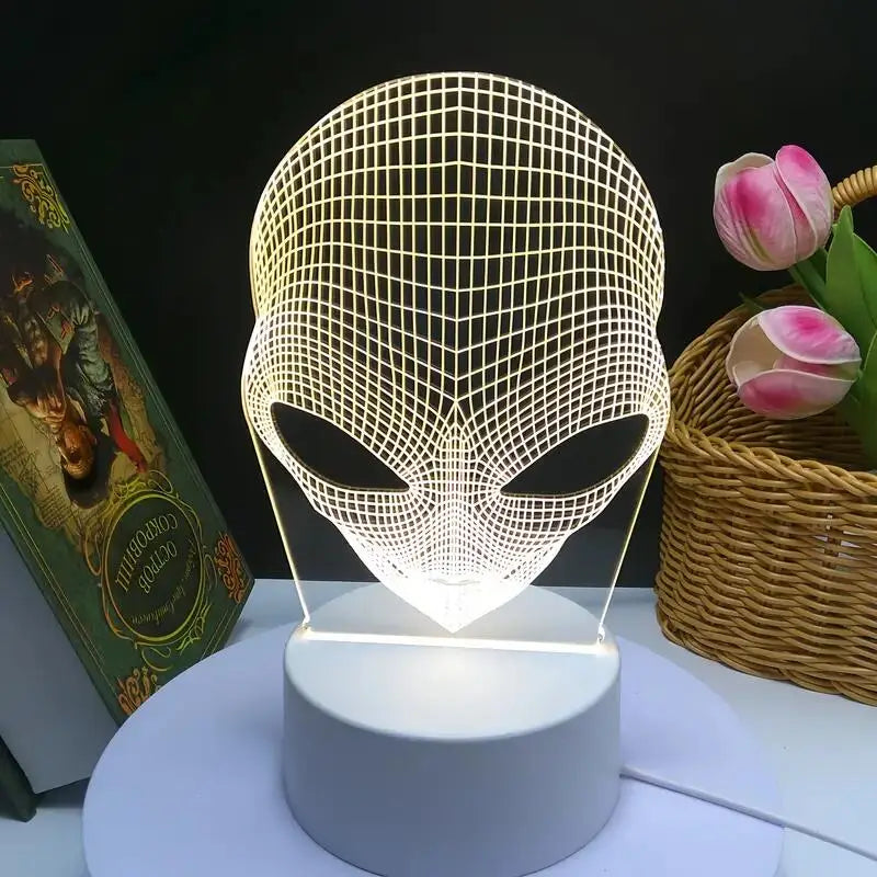 Lampe Tête d'Alien 3D - 7 couleurs