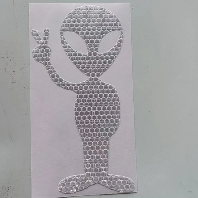 Sticker Alien Réfléchissant Argent