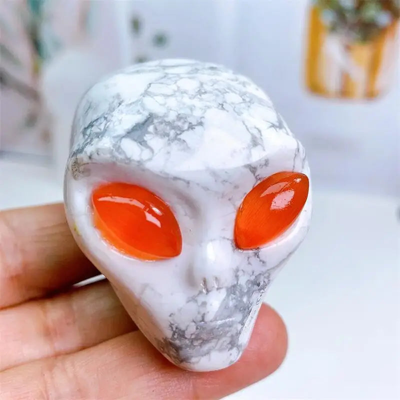 Crâne Alien - Howlite - Pierre du Discernement