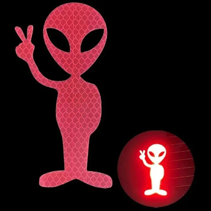 Sticker Alien Réfléchissant Rouge