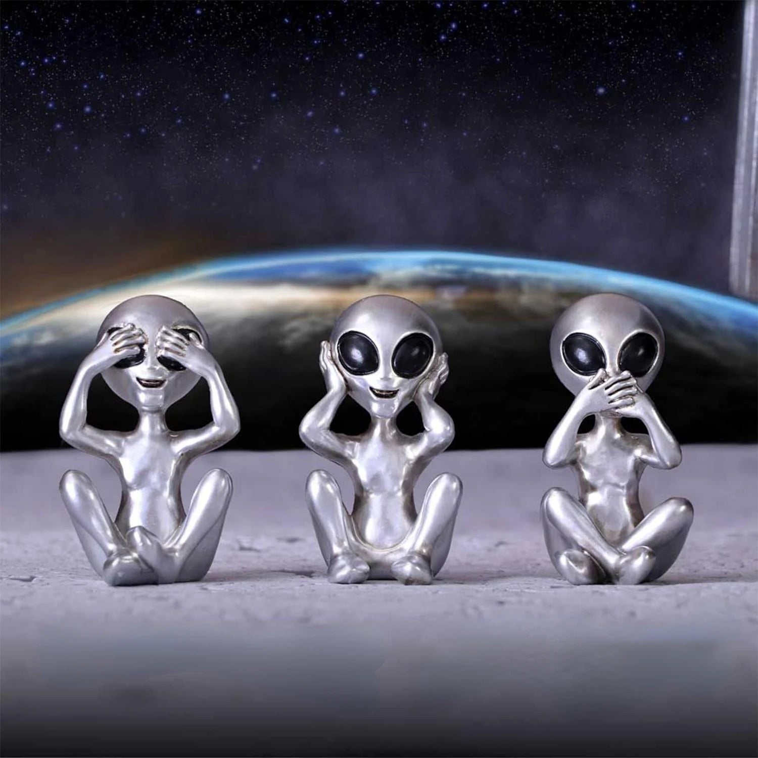 Statues Trois Aliens de la Sagesse