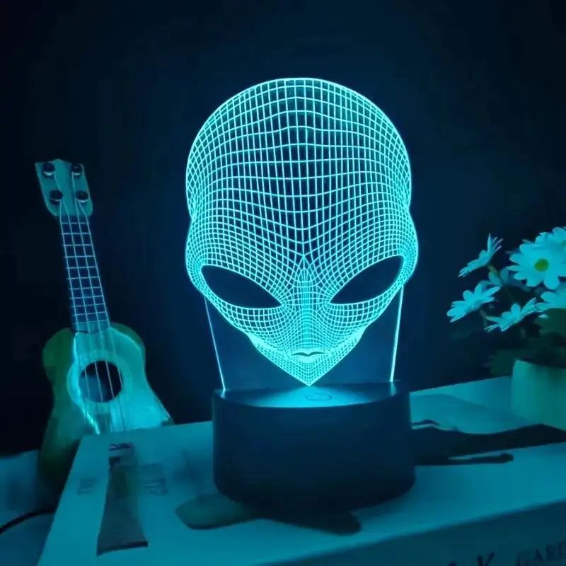 Lampe Tête d'Alien 3D - 7 couleurs