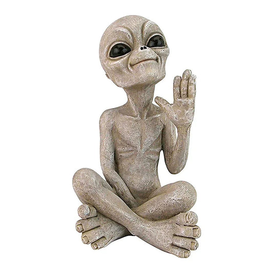 Statue Alien Assis en Tailleur