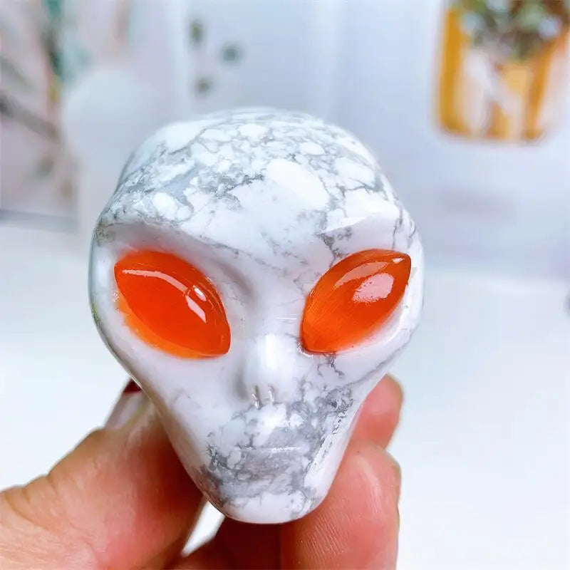 Crâne Alien - Howlite - Pierre du Discernement