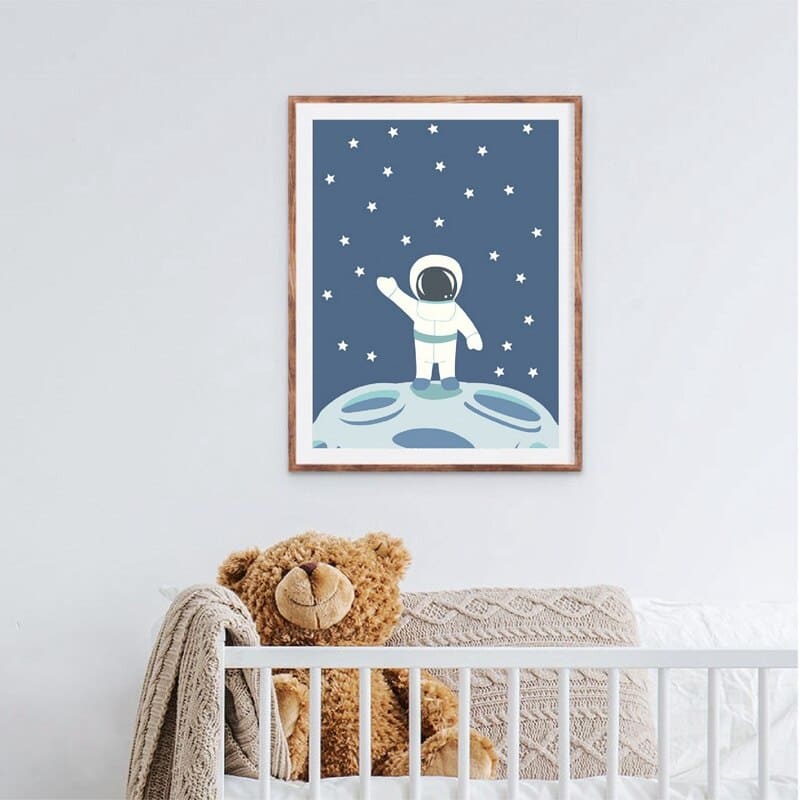 Poster Petit Astronaute sur la Lune 50 x 70 cm