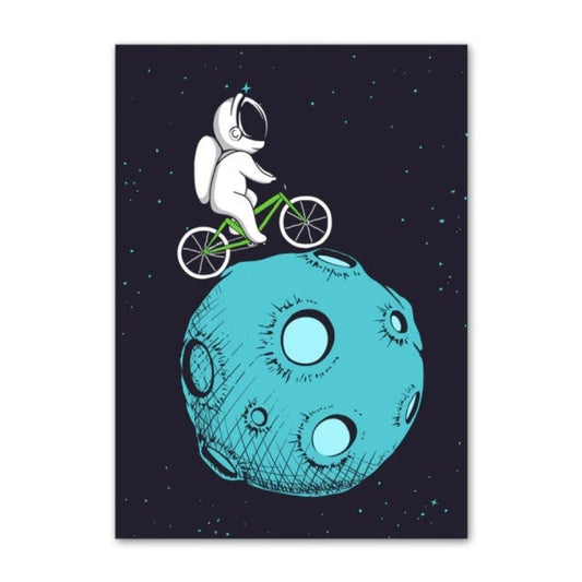 Poster Astronaute en Vélo 60 x 100 cm