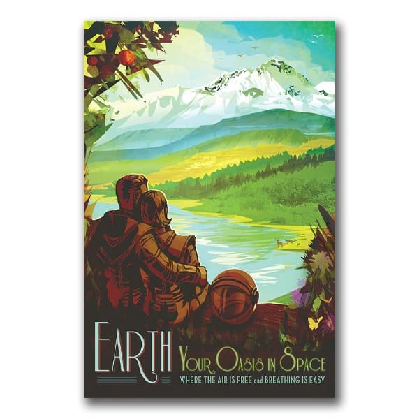 Poster vintage de la Planète Terre 60 x 84 cm