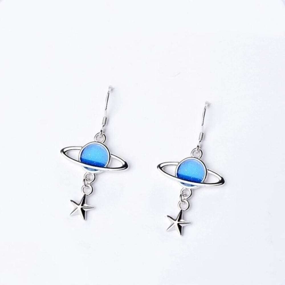 Boucles d'Oreilles Planète Bleue Neptune