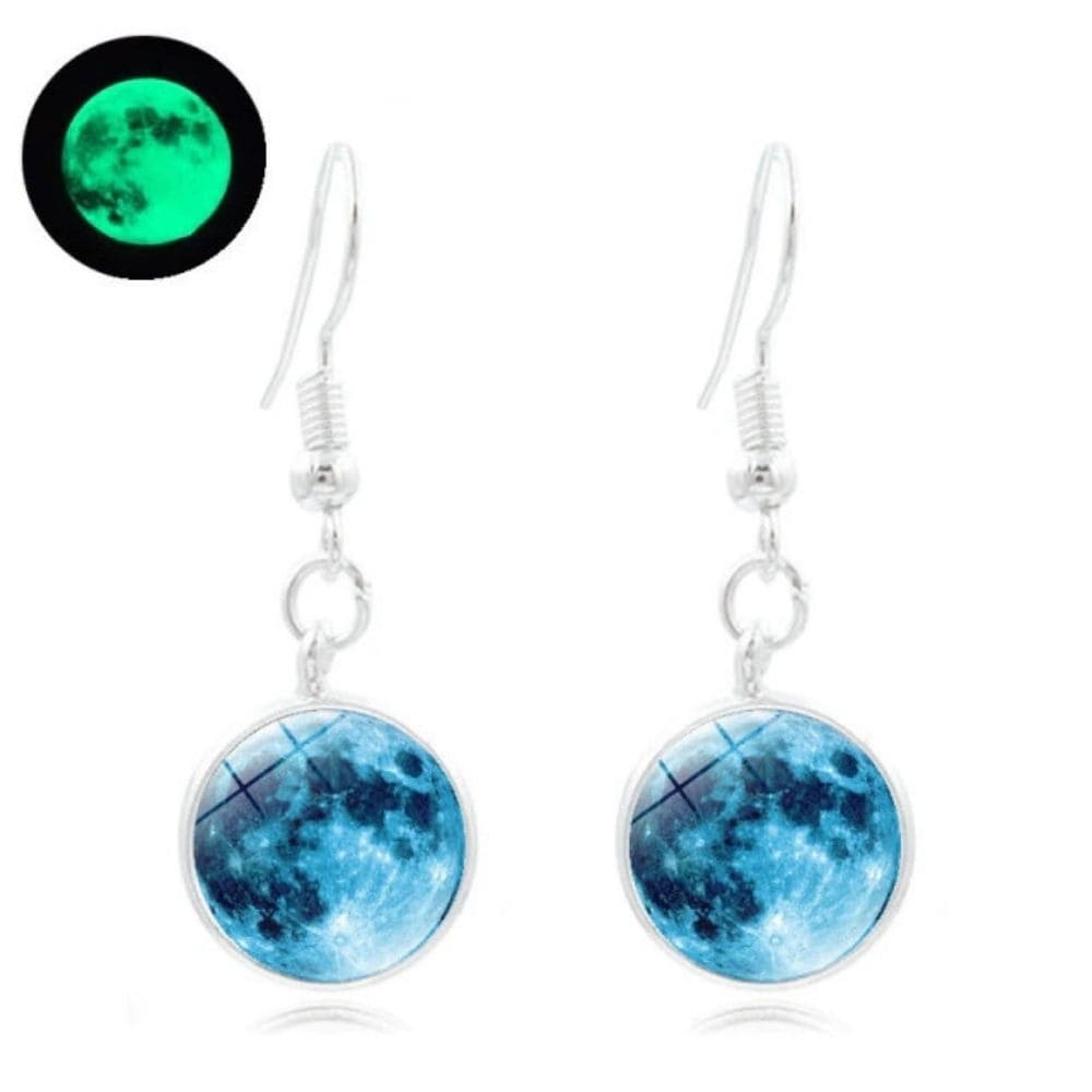 Boucles d'oreilles Lune Fluorescente Lune Bleue