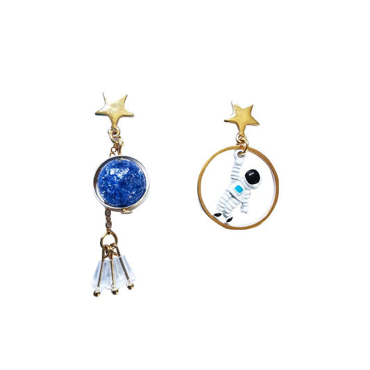 Boucles d'Oreilles Astronaute et Planète Bleue Default Title