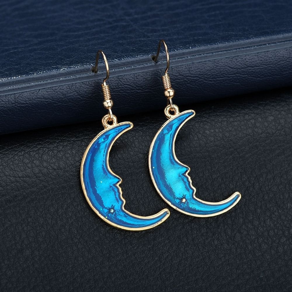 Boucles d'Oreilles Croissant de Lune Turquoise Default Title