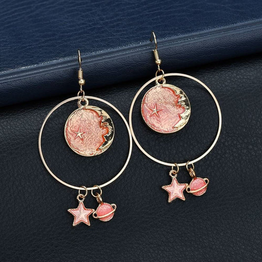 Boucle d'Oreilles Lune rose Default Title