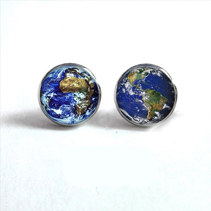 Boucles d'Oreilles Planète Terre Bronze