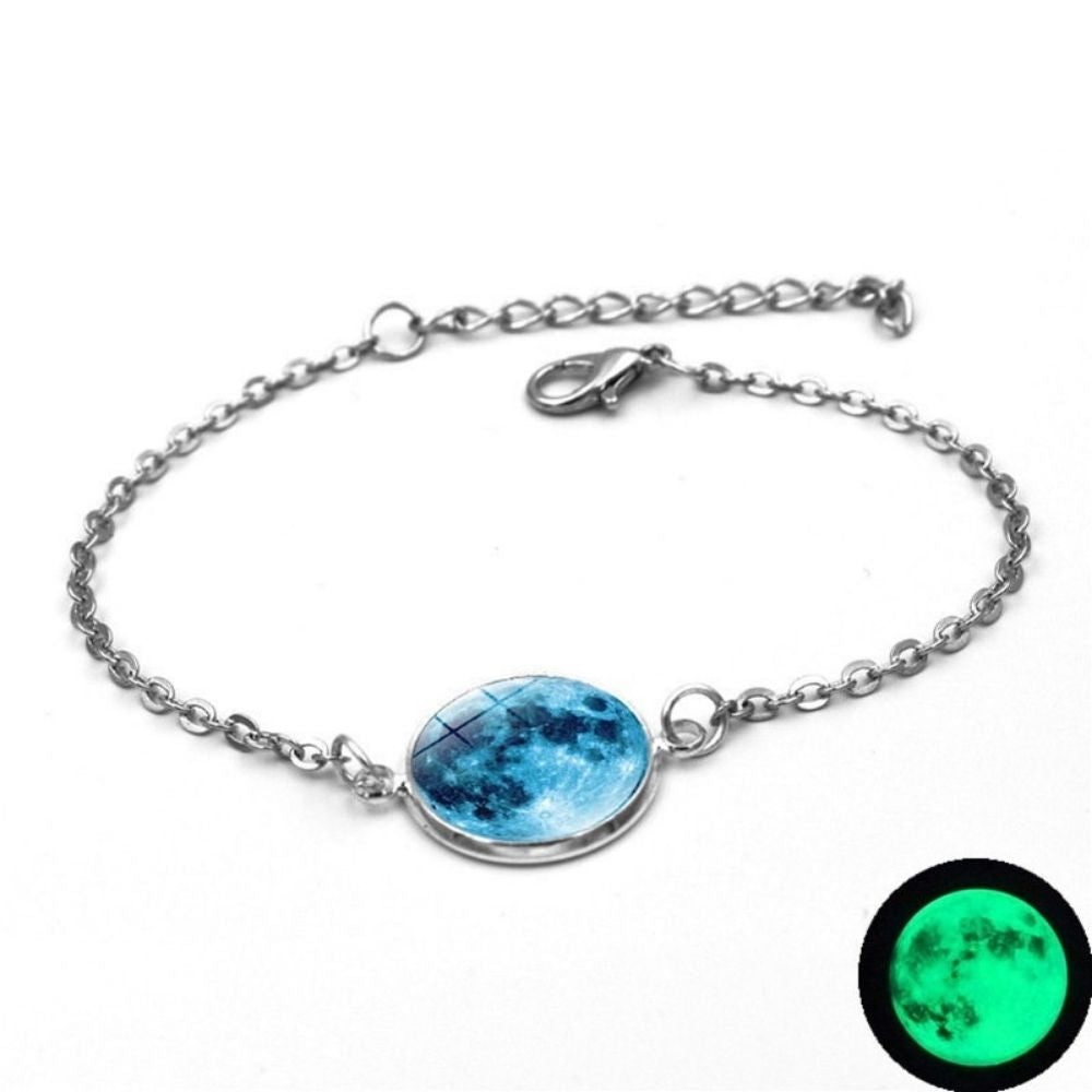 Bracelet Lune Fluorescente Lune bleue et lueur verte