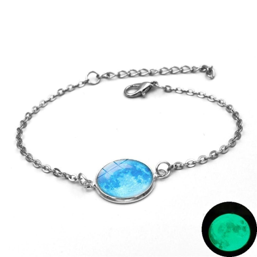 Bracelet Lune Fluorescente Lune Bleu clair