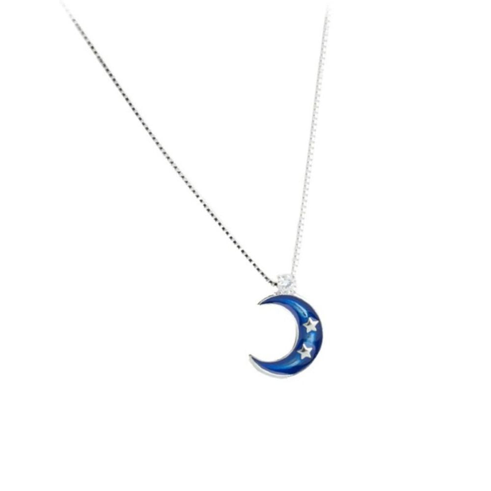 Collier Croissant de Lune Bleu Default Title