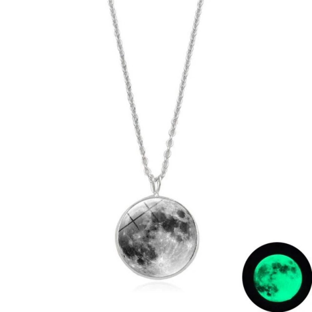 Collier Lune Fluorescente Lune grise