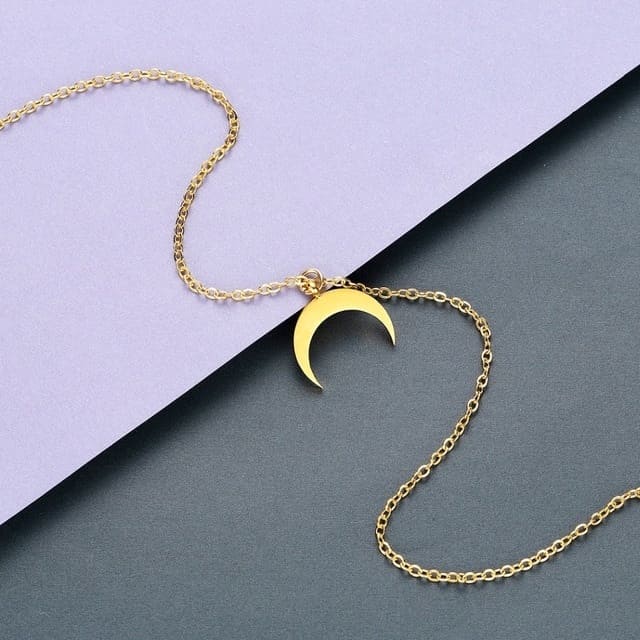 Collier Lune Inversée Doré