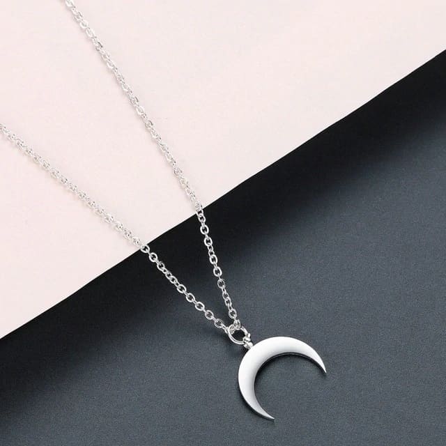 Collier Lune Inversée Argenté