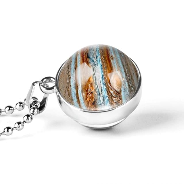 Collier Planète Jupiter Argenté