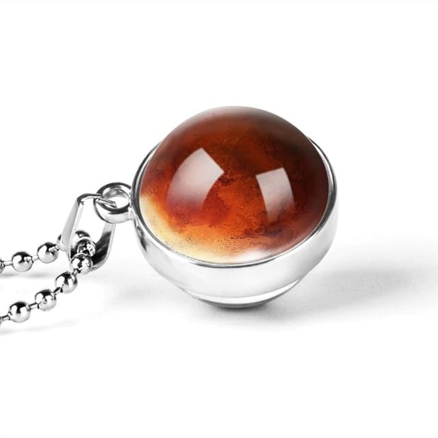 Collier Planète Mars Argenté