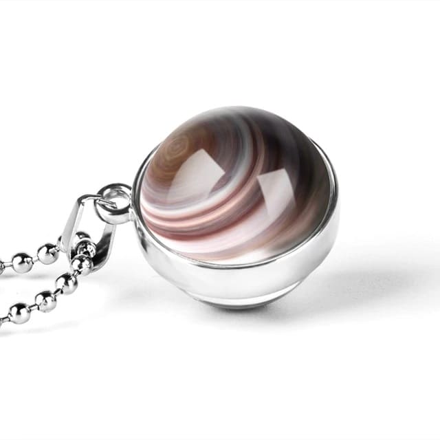 Collier Planète Saturne Argenté