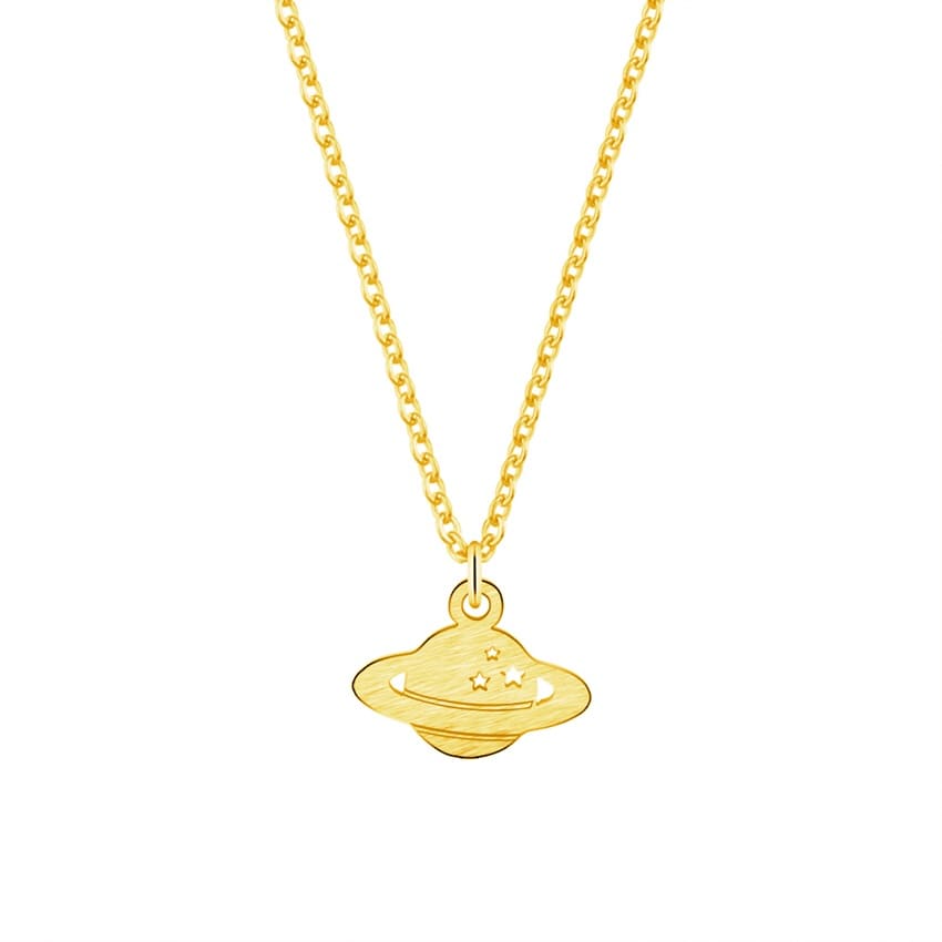 Collier Planète Saturne Doré