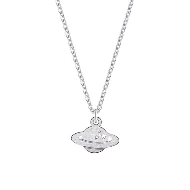 Collier Planète Saturne Argenté