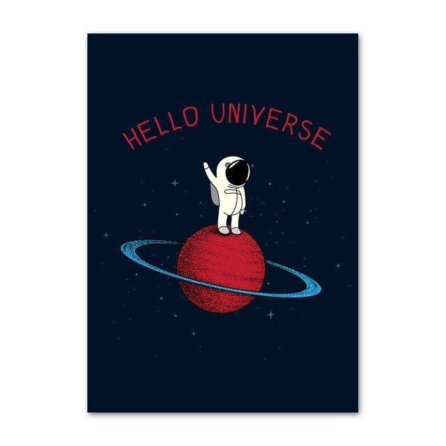 Poster Enfant Astronaute - Hello Universe 60 x 100 cm