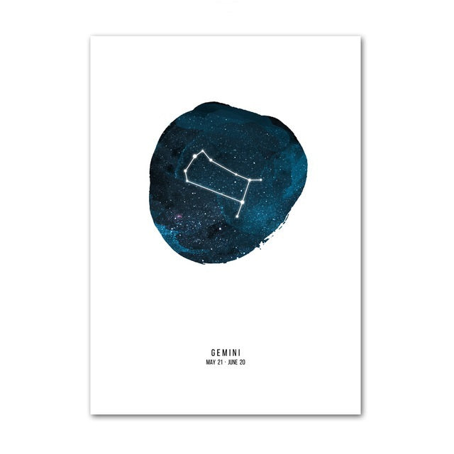 Poster Signes du Zodiaque | Constellations Gémeaux