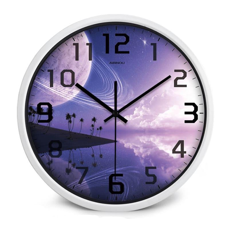 Horloge Paysage Galactique Blanc