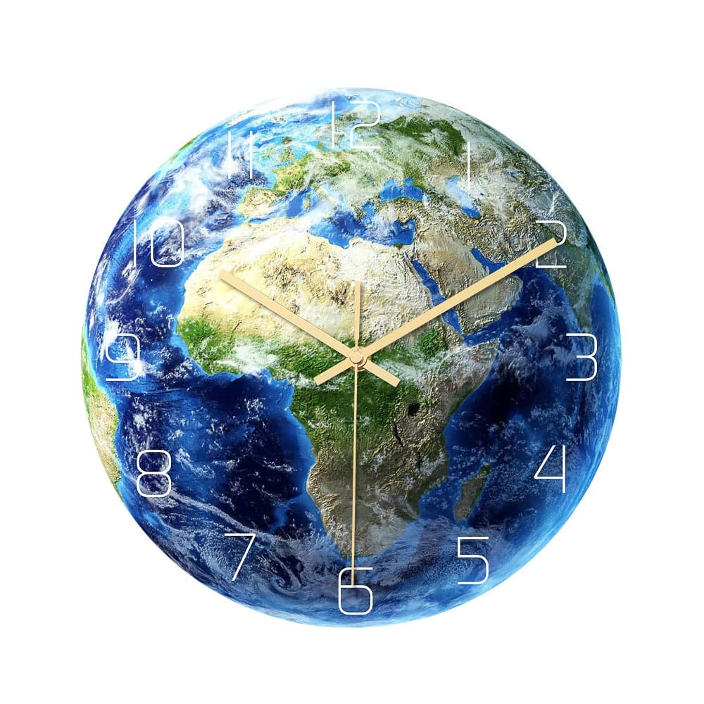 Horloge Planète Terre Phosphorescente Afrique 30 x 30 cm