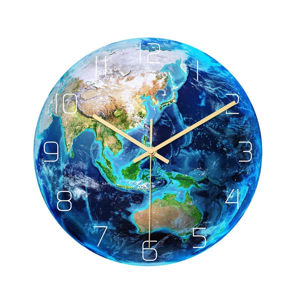 Horloge Planète Terre Phosphorescente Asie 30 x 30 cm