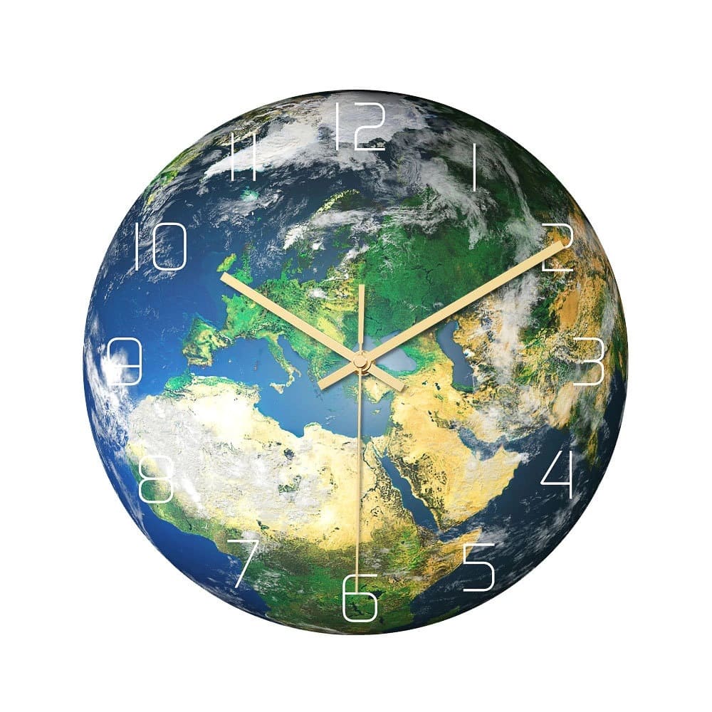 Horloge Planète Terre Phosphorescente Europe 30 x 30 cm