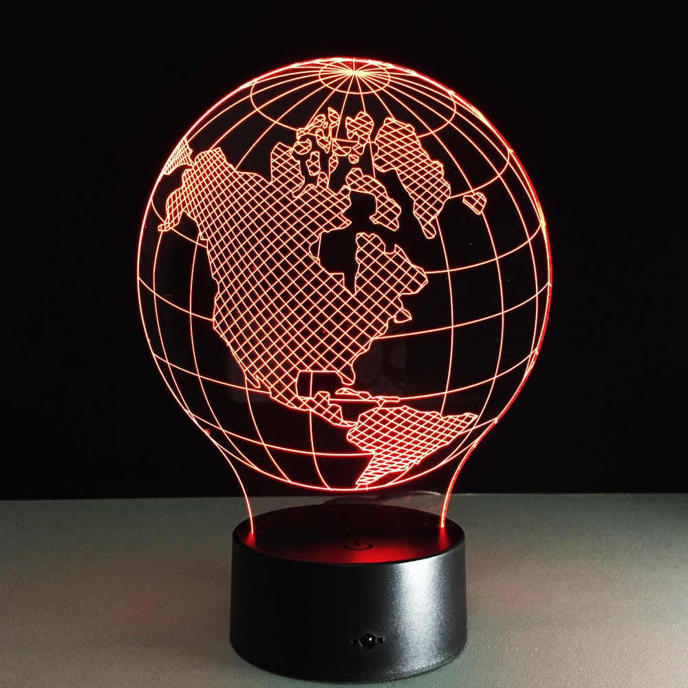 Lampe Planète Terre Illusion 3D