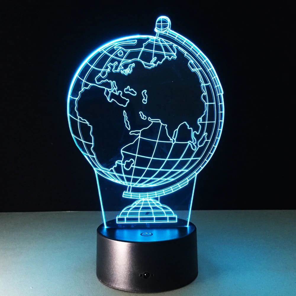 Lampe Globe Terrestre Illusion 3D