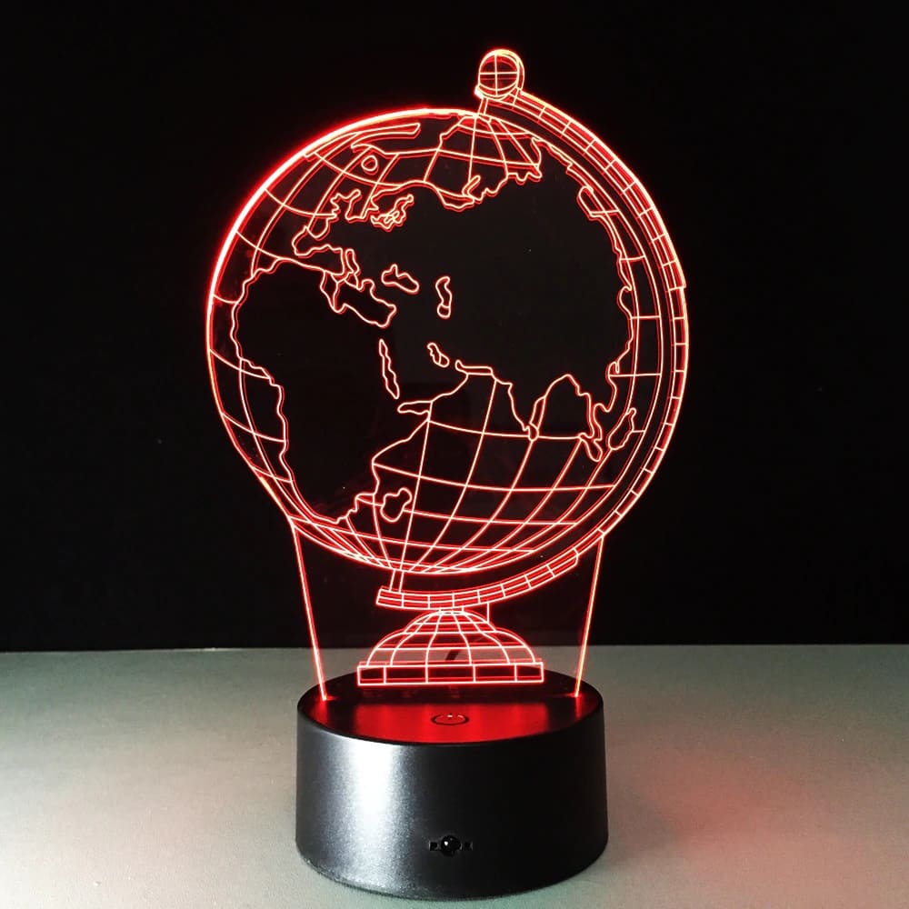 Lampe Globe Terrestre Illusion 3D