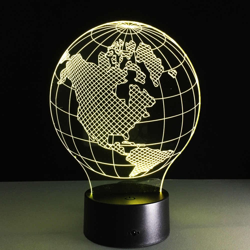 Lampe Planète Terre Illusion 3D