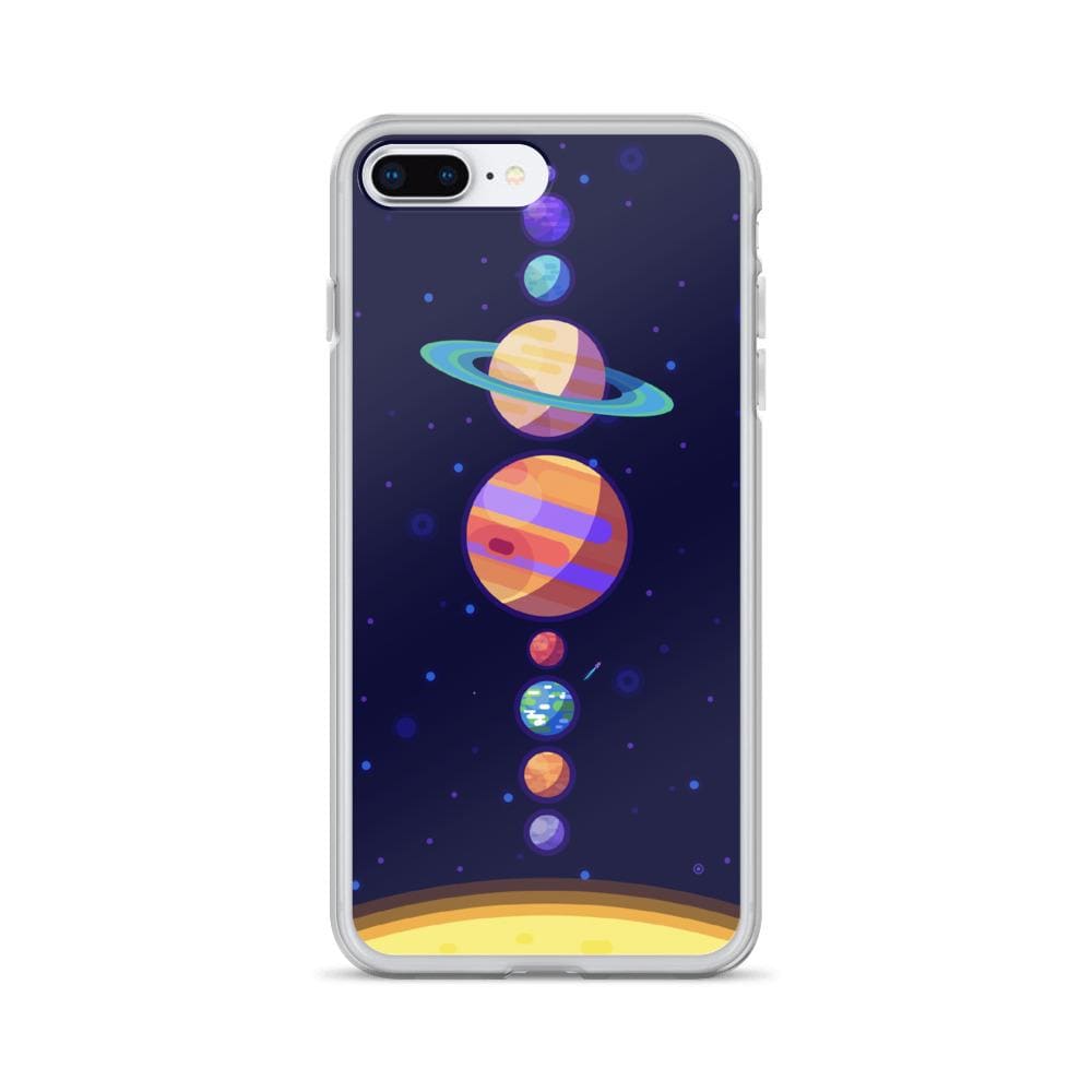 Coque iPhone Système Solaire Cartoon iPhone 7 Plus 8 Plus